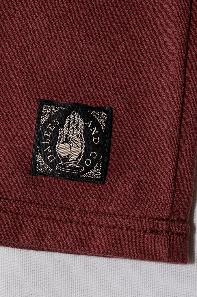 DALEE'S (ダリーズ)　6分袖ヘンリーネックTシャツ　"Rail Nit.E (レイルニット.E)"　...1920s RAIL ROAD KNIT　RDS.レッド