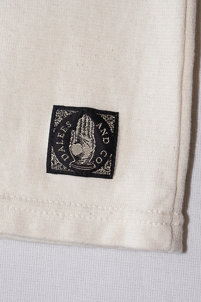 DALEE'S (ダリーズ)　6分袖ヘンリーネックTシャツ　"Rail Nit.E (レイルニット.E)"　...1920s RAIL ROAD KNIT　ナチュラル