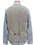 Dapper's (ダッパーズ)　リネンベスト　1866　"Classical Linen Work Vest"　ブラックミックス・ヘリンボーン