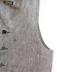 Dapper's (ダッパーズ)　リネンベスト　1866　"Classical Linen Work Vest"　ブラックミックス・ヘリンボーン