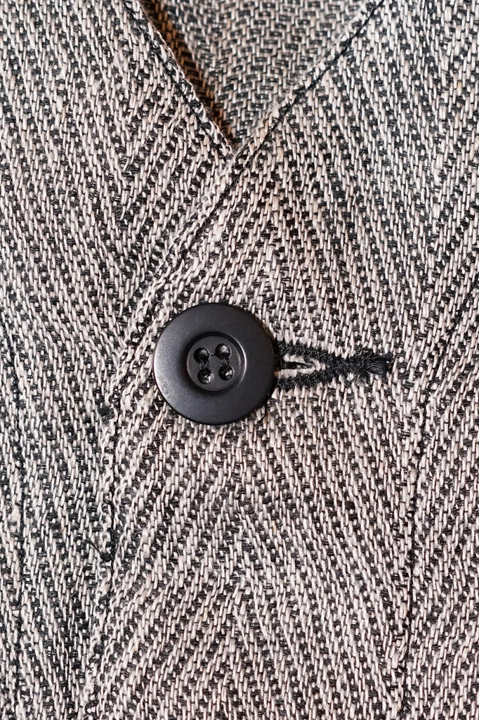 Dapper's (ダッパーズ)　リネンベスト　1866　"Classical Linen Work Vest"　ブラックミックス・ヘリンボーン