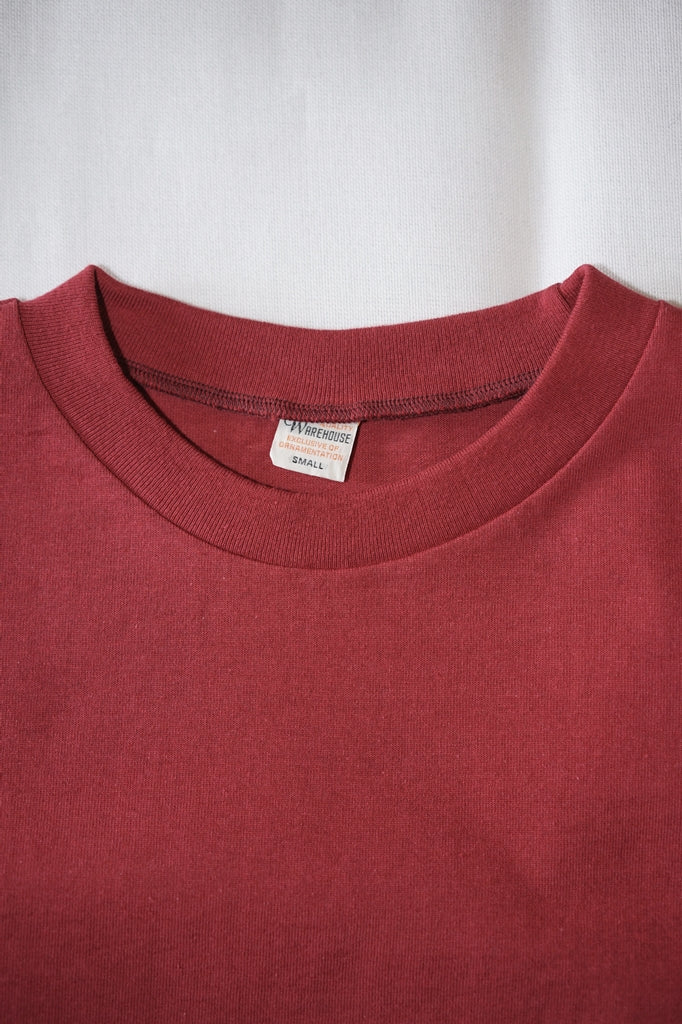 WARE HOUSE (ウエアハウス)　パネルボーダーTシャツA柄　4112　ボルドー/ネイビー