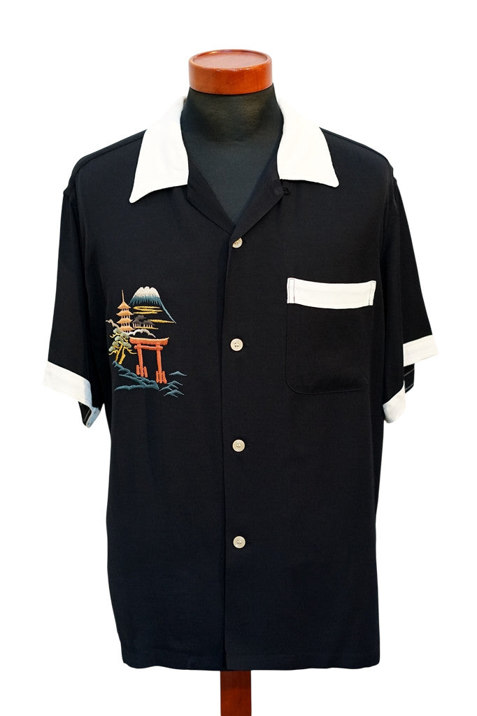 TAILOR TOYO (テーラー東洋)　半袖スカシャツ　TT39699　"JAPAN MAP"　ブラック