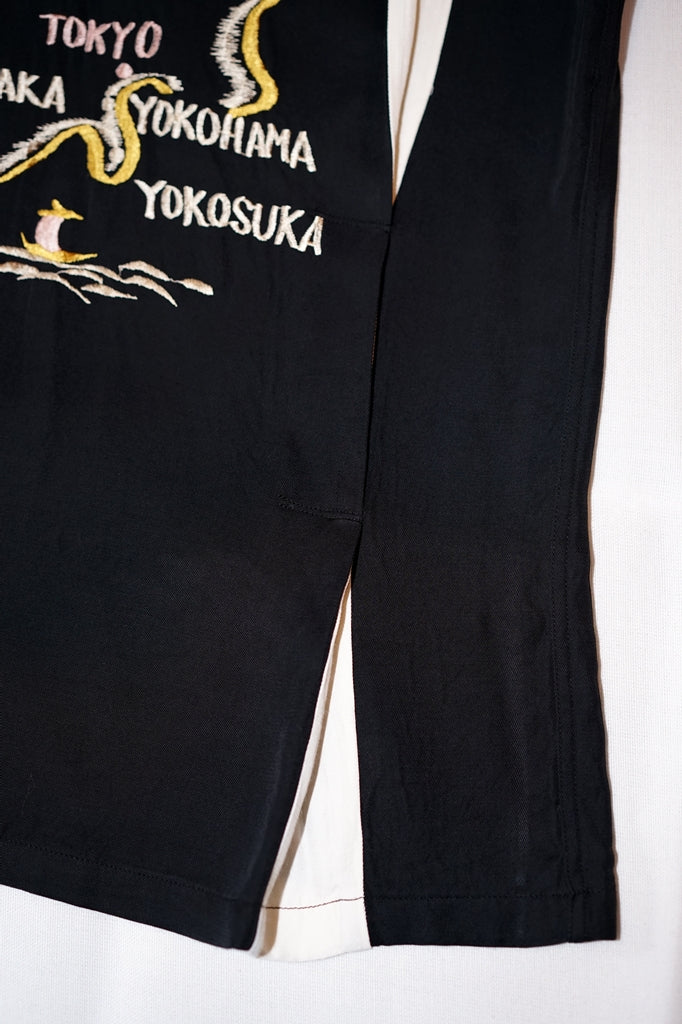 TAILOR TOYO (テーラー東洋)　半袖スカシャツ　TT39699　"JAPAN MAP"　ブラック
