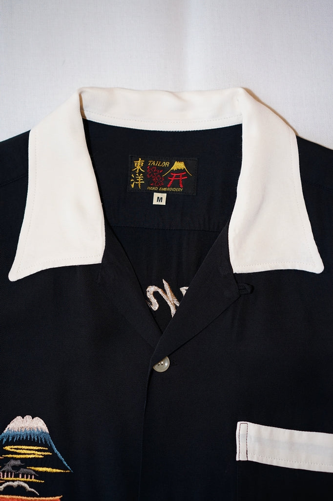 TAILOR TOYO (テーラー東洋)　半袖スカシャツ　TT39699　"JAPAN MAP"　ブラック