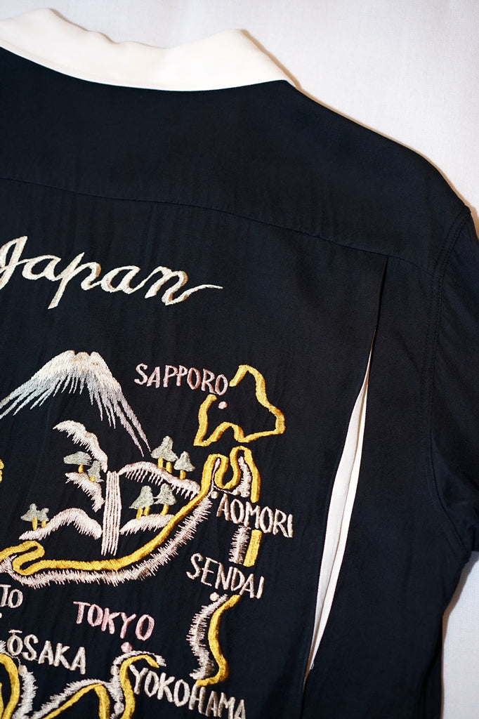 TAILOR TOYO (テーラー東洋)　半袖スカシャツ　TT39699　"JAPAN MAP"　ブラック