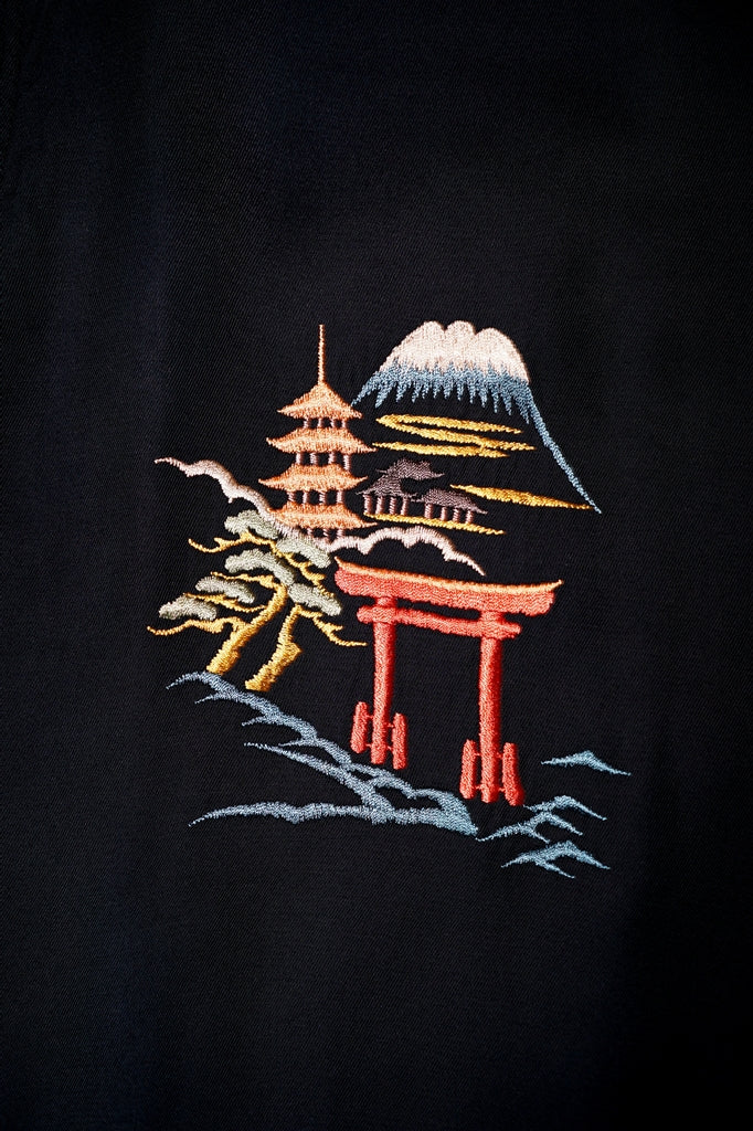 TAILOR TOYO (テーラー東洋)　半袖スカシャツ　TT39699　"JAPAN MAP"　ブラック