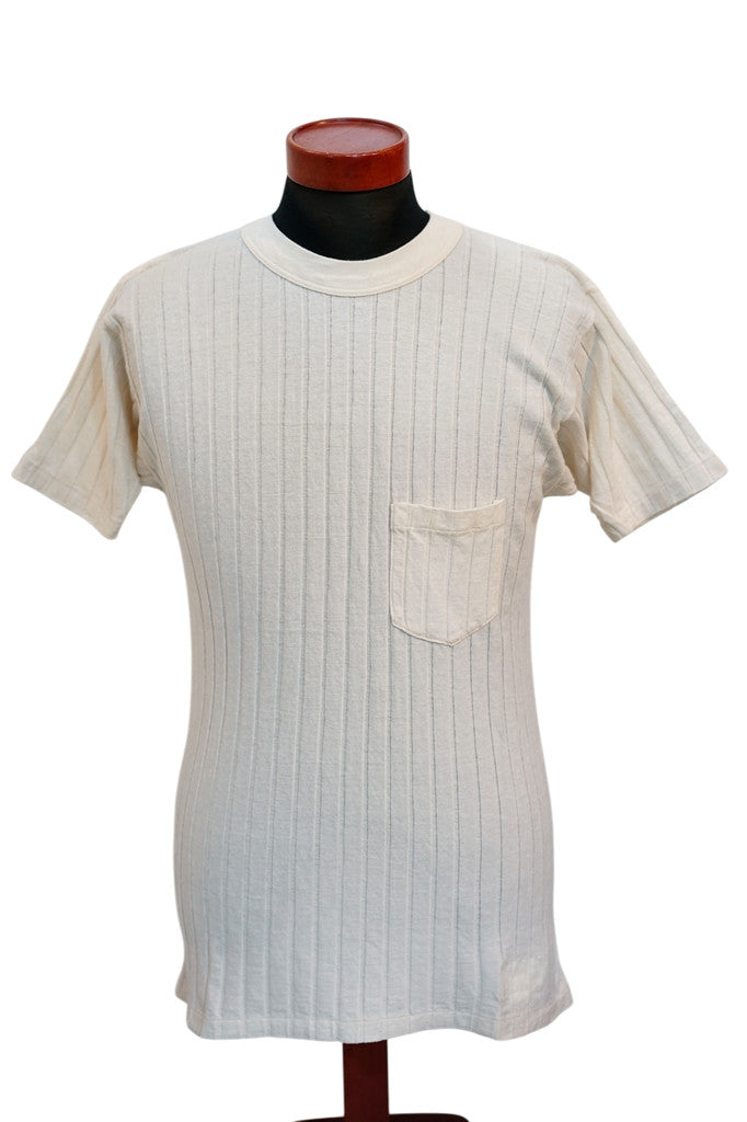 Dapper's (ダッパーズ)　半袖Tシャツ　1860　"Drop Stitch Crewneck Tee Special Sewing Model"　オフホワイト