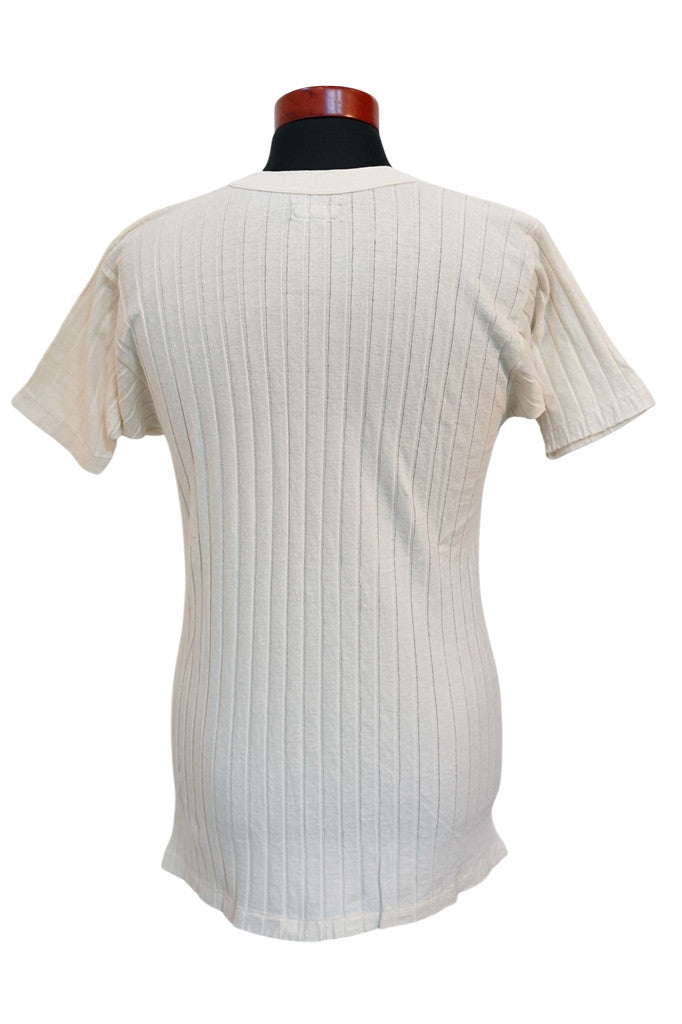 Dapper's (ダッパーズ)　半袖Tシャツ　1860　"Drop Stitch Crewneck Tee Special Sewing Model"　オフホワイト