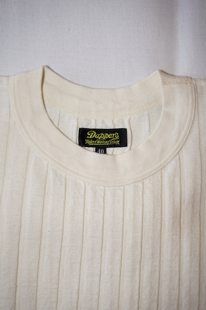 Dapper's (ダッパーズ)　半袖Tシャツ　1860　"Drop Stitch Crewneck Tee Special Sewing Model"　オフホワイト
