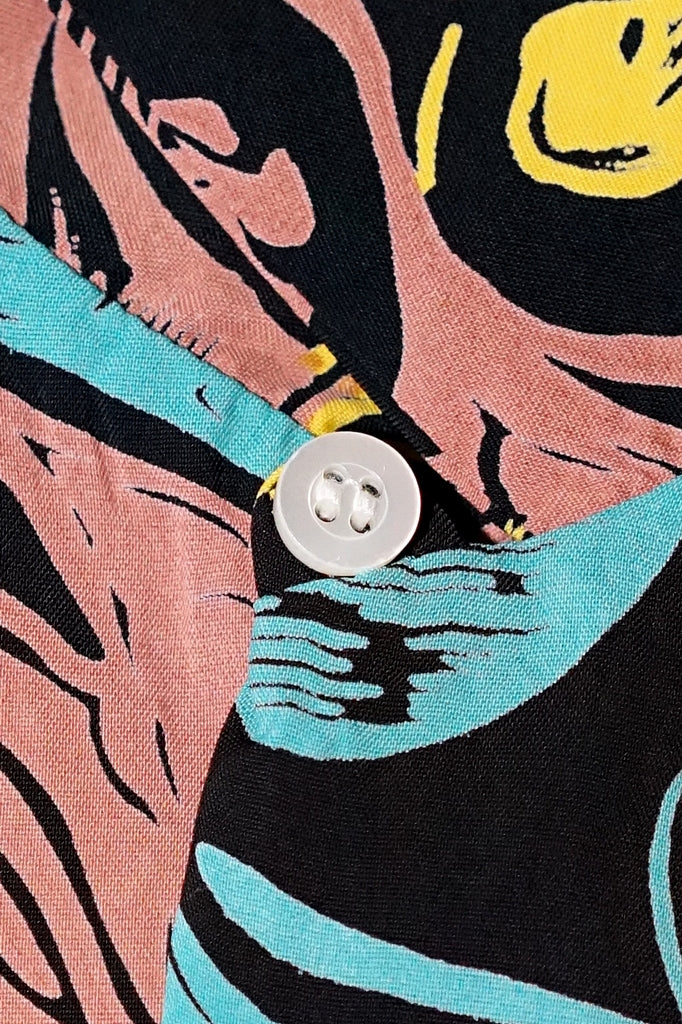 サンサーフ・スペシャルエディション　半袖ハワイアンシャツ　SS39673　"GAUGUIN WOODCUT MYSTIC"　ブラック