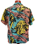 サンサーフ・スペシャルエディション　半袖ハワイアンシャツ　SS39673　"GAUGUIN WOODCUT MYSTIC"　ブラック