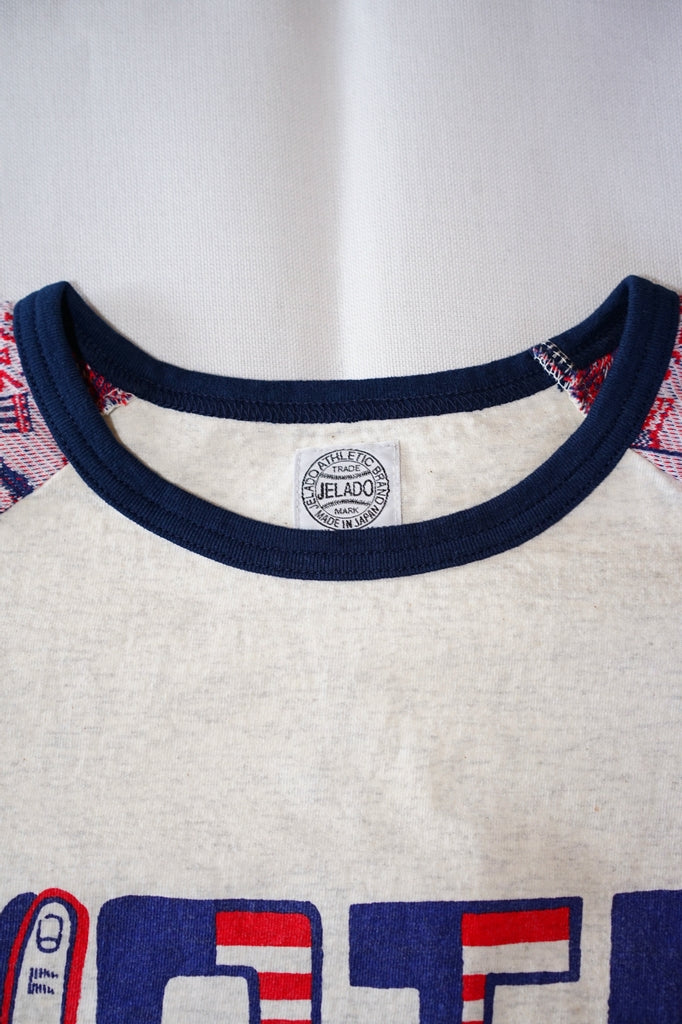 JELADO (ジェラード)　9分袖ラグランTシャツ　AB23212　"Raglan Tee VOTE Print"　バニラ
