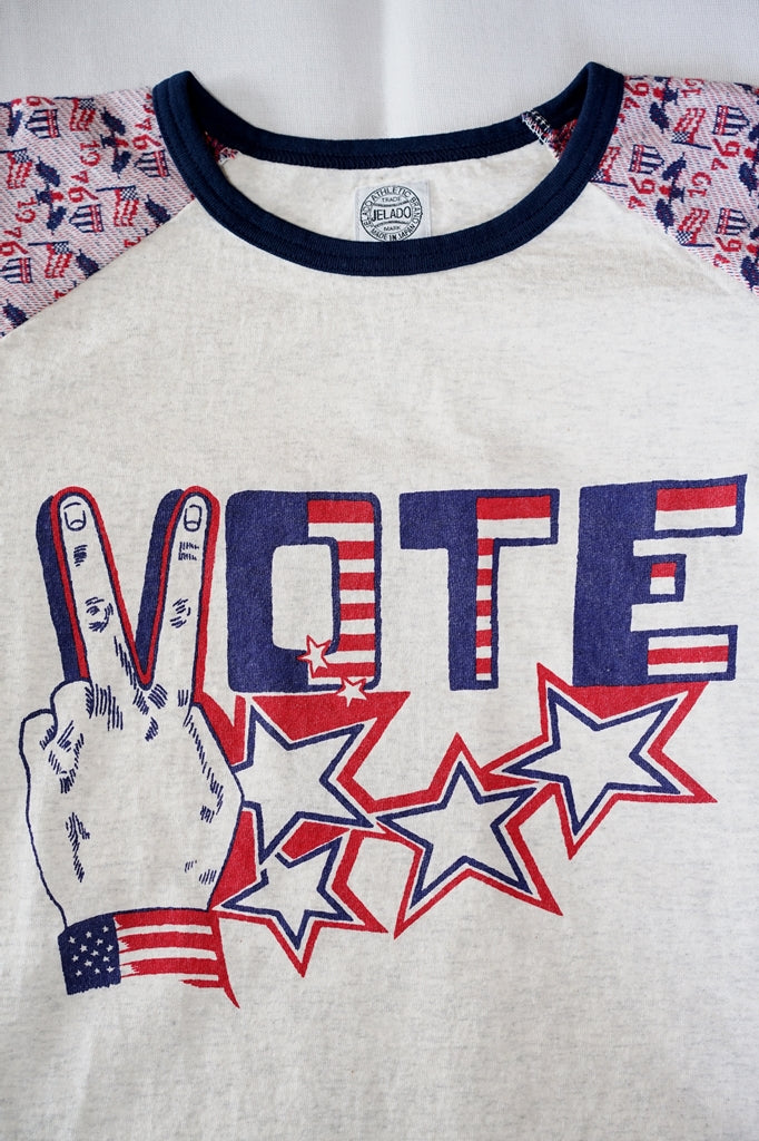 JELADO (ジェラード)　9分袖ラグランTシャツ　AB23212　"Raglan Tee VOTE Print"　バニラ
