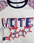 JELADO (ジェラード)　9分袖ラグランTシャツ　AB23212　"Raglan Tee VOTE Print"　バニラ
