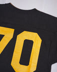 WARE HOUSE (ウエアハウス)　7分袖フットボールTシャツ　4063　"NO.70"　ブラック