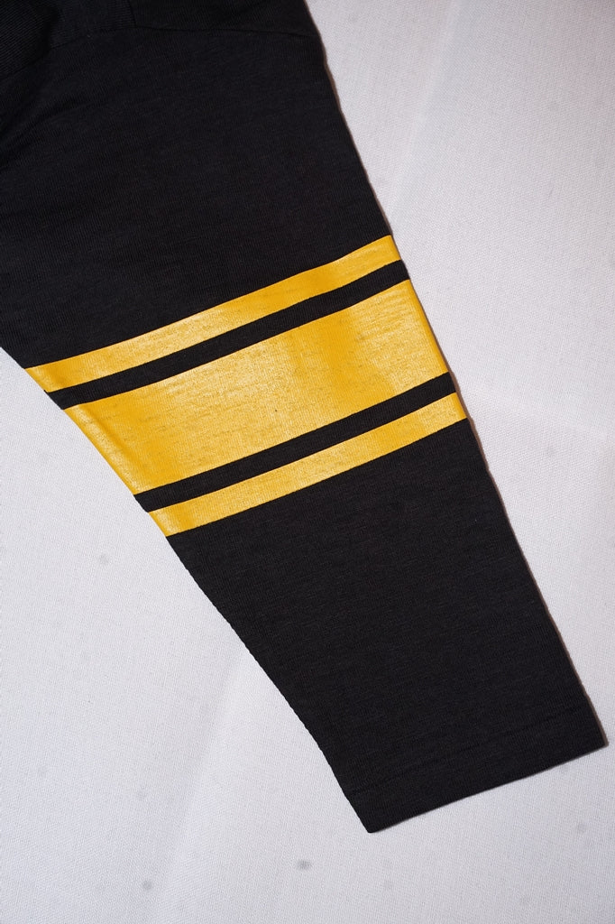 WARE HOUSE (ウエアハウス)　7分袖フットボールTシャツ　4063　"NO.70"　ブラック