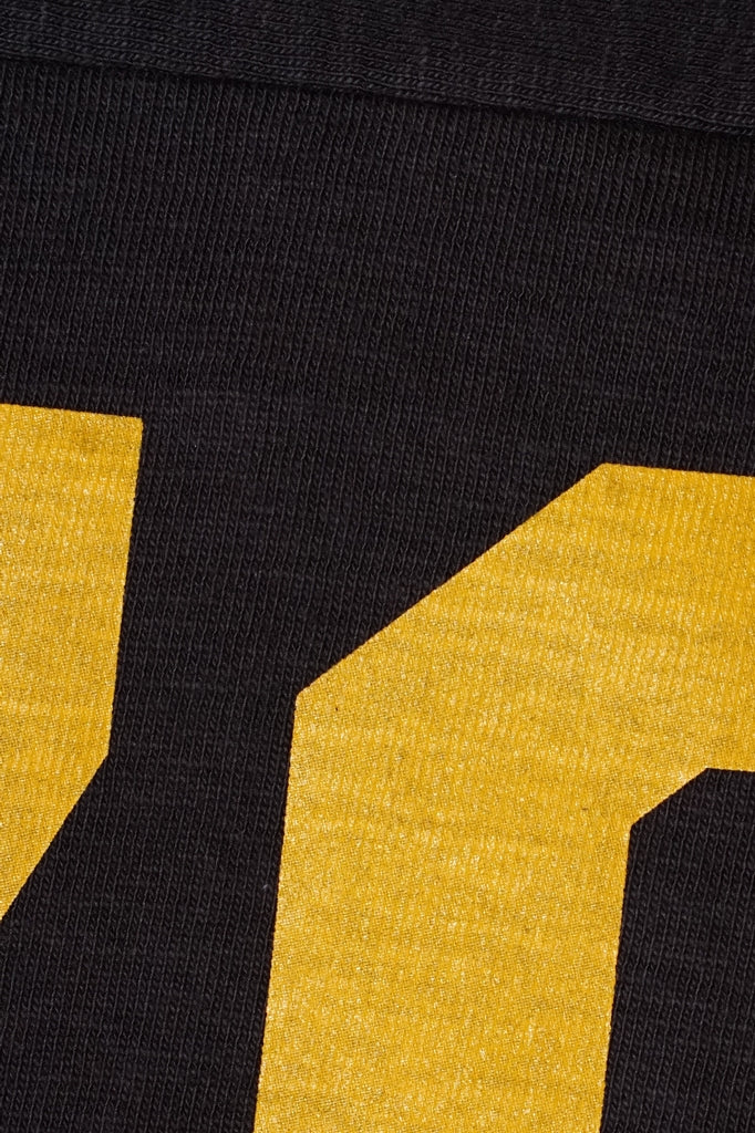 WARE HOUSE (ウエアハウス)　7分袖フットボールTシャツ　4063　"NO.70"　ブラック
