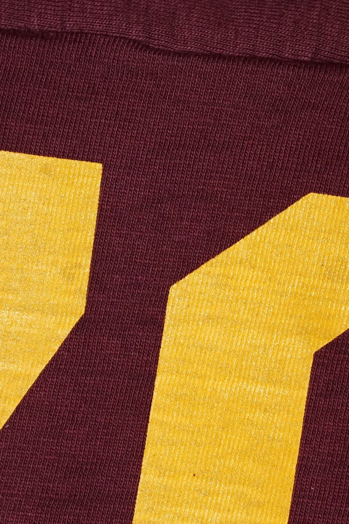 WARE HOUSE (ウエアハウス)　7分袖フットボールTシャツ　4063　"NO.70"　ボルドー