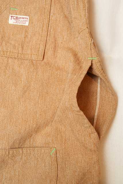 TCB (ティーシービー)　ショップコート　"Tabby's Coat"　ベージュシャンブレー