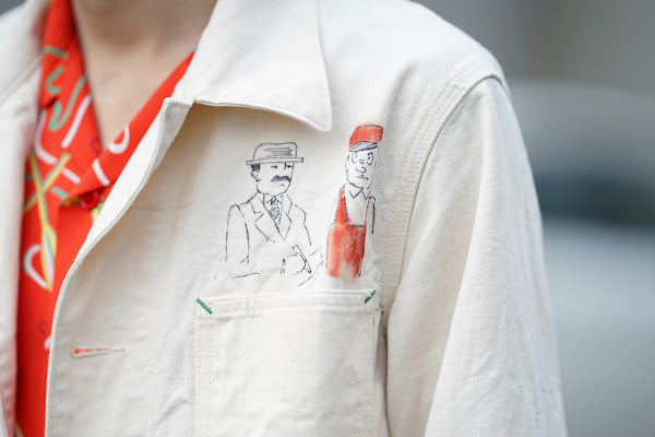 SUGAR CANE (シュガーケーン)　9oz.ツイル・ワークコート　SC15506　"1920's CARTOON WORK COAT"　ナチュラル・ワンウォッシュ