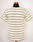 WARE HOUSE (ウエアハウス)　半袖ボーダーTシャツ　4087　オフ×グリーン