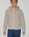 DELUXEWARE (デラックスウエア)　フルジップ・スウェットパーカー　SPZ-00　"FULLZIP PARKA PLAIN"　杢グレーベージュ