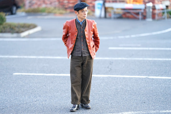 Dapper's (ダッパーズ)　クラシカルベスト　1614　"Classical Stand Collar Vest"　ブラウン・コバートストライプ