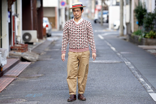 ADJUSTABLE COSTUME (アジャスタブルコスチューム)　ボーターハット (カンカン帽)　AHT-007　"Panama Boater Hat"　トリコロール