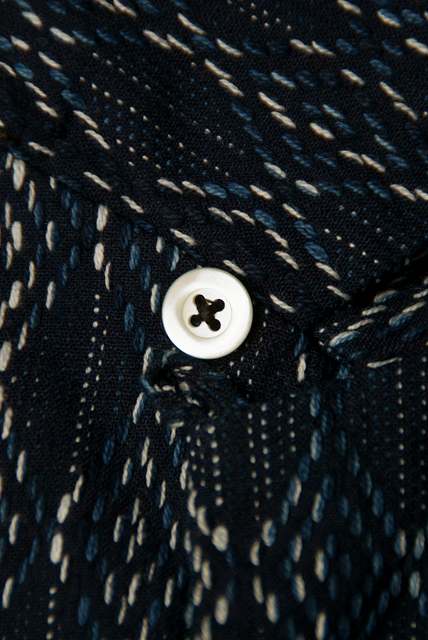 JELADO (ジェラード)　長袖オープンカラーシャツ　SG31144　"Westcoast Shirts"　インディゴ刺し子