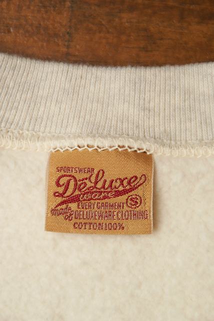 DELUXEWARE (デラックスウエア)　ハーフジップ・スウェット　S105-02　"No.1"　ナチュラルOM