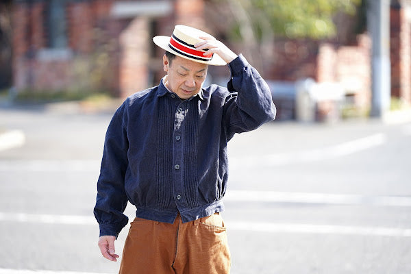 The 2 Monkeys (ザ・トゥーモンキーズ)　リネン・ワークジャケット　TM02454　"French Work Blouse (フレンチワークブラウス)"　ブルーブラック