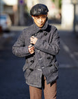 Dapper's (ダッパーズ)　レザーキャスケット　1669　"40’s Style Classic Horsehide Leather Casquette"　R.ブラック (ブラウンベース)