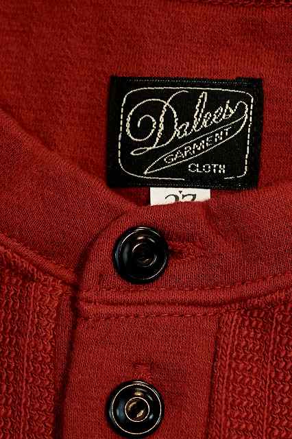 DALEE'S (ダリーズ)　6分袖ヘンリーネックTシャツ　"Rail Nit.B (レイルニット.B)"　...RAIL ROAD KNIT　フェルトレッド