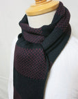 Dapper's (ダッパーズ)　ウール・マフラー　1279　"Russell Knitting Woolen Scarf by V.FRAAS"　ブラック/レッド (ボーダー)