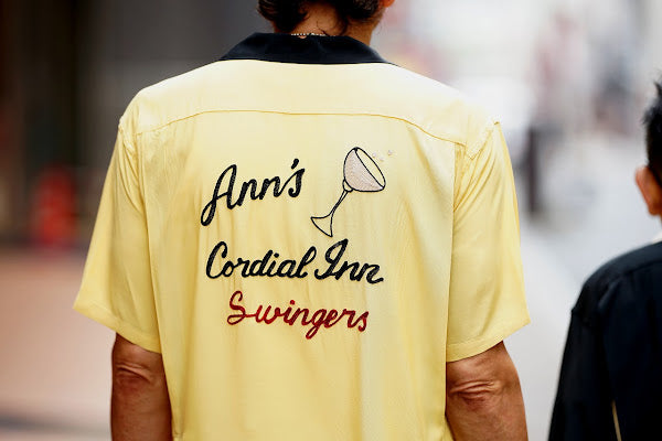 STYLE EYES (スタイルアイズ)　レーヨン・ボウリングシャツ　SE39262　"ANN'S CORDIAL INN"　イエロー