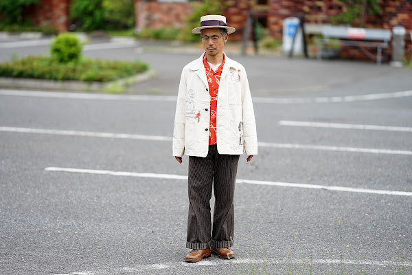 SUN SURF (サンサーフ)　長袖ハワイアンシャツ　SS29205　"SOUTH SEA OUTRIGGER"　レッド