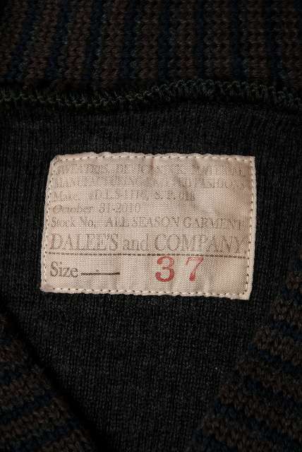 DALEE'S (ダリーズ)　Vネック・コットンニット　"ARMEE KNIT"　...ANTIQUE KNIT　US.ボーダー
