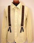 Dapper's (ダッパーズ)　Yバックスタイル・クラシカルサスペンダー　1601B　"Classical Suspenders by Gevaert"　ブラック/イエローゴールド×ブラック