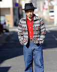 Dapper's (ダッパーズ)　ブランケットジャケット　1366　"Native Pattern Blanket A-1 Style Jacket"　ライトグレー/ブラック