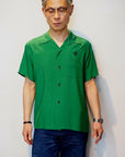 STYLE EYES (スタイルアイズ)　レーヨン・ボウリングシャツ　SE38836　"GAREY CENTER BOWL"　グリーン