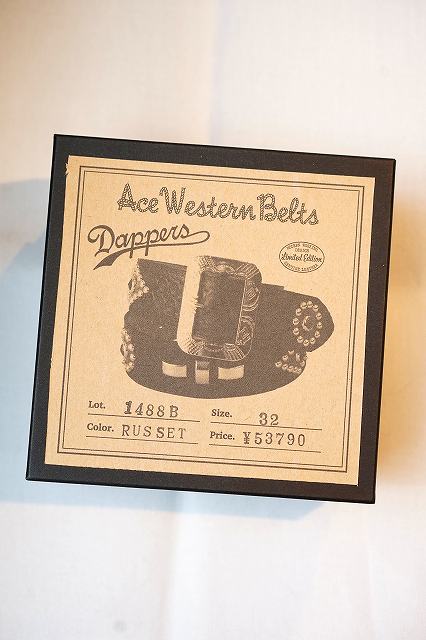 Dapper's(ダッパーズ) × ACE WESTERN BELTS(エースウエスタンベルト)　スタッズベルト　1488B　"Denver 1930’s Style Studs Belt"　ラセット