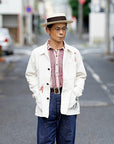 WARE HOUSE (ウエアハウス)　長袖プルオーバーシャツ　3050　"1900'S COLORED BODIES SHIRTS (ROUND COLLAR)"　レッド