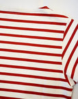 Dapper's (ダッパーズ)　8分袖Tシャツ　1651　"Three-Quarter Sleeve Border Tee"　エクリュ/レッド