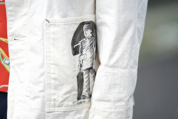 SUGAR CANE (シュガーケーン)　9oz.ツイル・ワークコート　SC15506　"1920's CARTOON WORK COAT"　ナチュラル・ワンウォッシュ