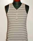 Dapper's (ダッパーズ)　Vヘンリー・タンクトップ　1245　"Classical V-Henley Tank Top"　グレー/ホワイト