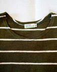 WARE HOUSE (ウエアハウス)　半袖ボーダーTシャツ　4087　グリーン×オフ