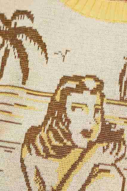 STAR OF HOLLYWOOD (スターオブハリウッド)　半袖ジャガードニット　SH90219　"BEACH GIRL"　イエロー