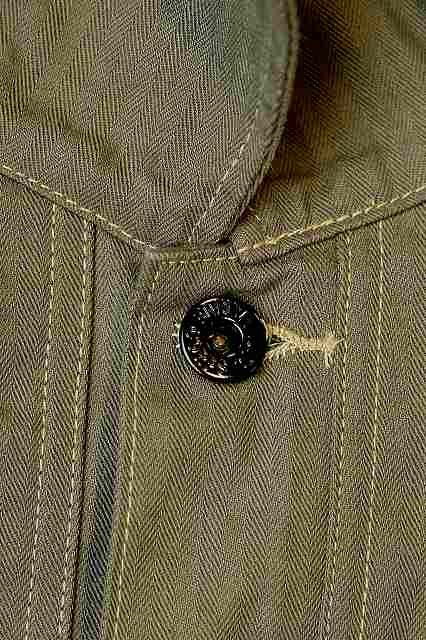 BUZZ RICKSON'S (バズリクソンズ)　ユーティリティーコート　BR15123　"U.S.M.C. M-1944 HERRINGBONE UTILITY JACKET"　オリーブ