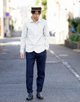 DALEE'S (ダリーズ)　長袖ドレスシャツ　"CALICO.D (キャラコ.D) with COLLER No.4"　ホワイトストライプ